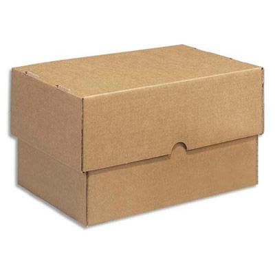 CAISSE TÉLESCOPIQUE EN CARTON BRUN - SIMPLE CANNELURE - L22 X H5/9 X P12 CM