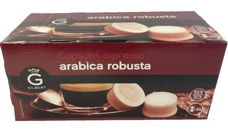 CAPSULES EXPRESSO ARABICA ROBUSTA 25 X 2 GILBERT