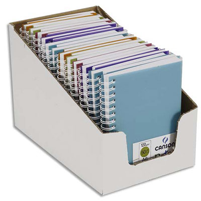 CARNETS DE NOTES CANSON - COUVERTURE EN POLYPRO - 10,5 X 14,8 CM - 100 PAGES - 120G - COLORIS ASSORTIS - LOT DE 25