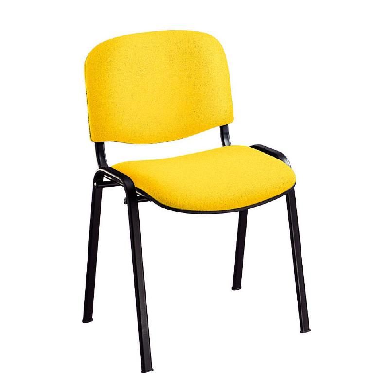 CHAISE VISITEUR EMPILABLE FIRST - EN TISSU - HAUTEUR DOSSIER 34 CM - COULEUR JAUNE (PRIX À L'UNITÉ)