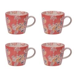 Coffret de 4 tasses Ava 36 cl -  Rouge Rond Grès Table Passion 12.5x9.4 cm - rouge Grès 3106232386374_0