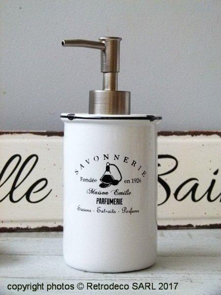 Distributeur de savon en céramique blanche - Savonnerie Maison Emilie - Antic Line_0