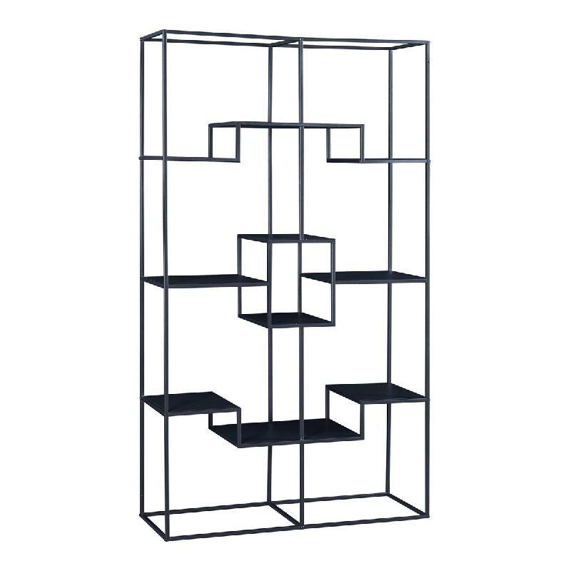 Helloshop26 - Étagère design intemporel salon chambre meuble de rangement autoportante 180 x 100 x 35 cm noir 03_0011150 - noir métal 3000225594732_0