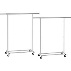 Helloshop26 - Lot de 2 portants à vêtements acier  45,4 x (92-132) x 160 cm maximum 90 kg avec roulettes 12_0003722 - 3000222094037_0