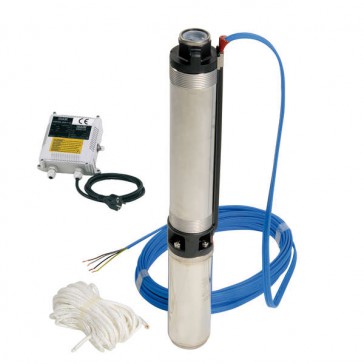 Pompe immergée DCS4-C13 - Série DCS4 prête à la pose - Débit 0,6 à 6 m3/h et HMT jusqu'à 140m - Moteur inox DAB - Pour forages 4'_0