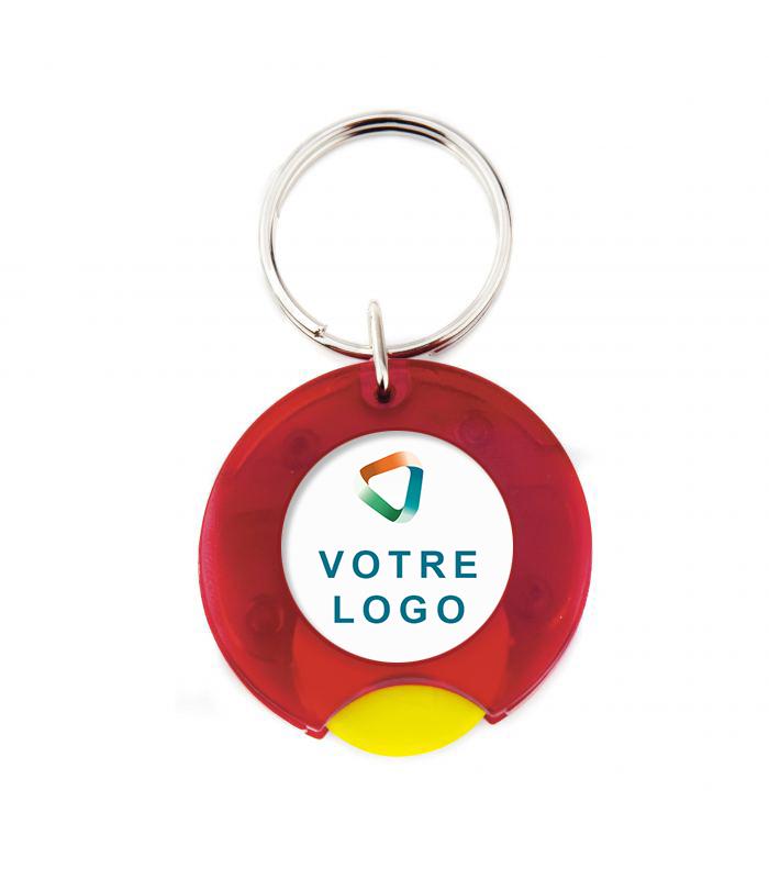 Porte-clés publicitaire acrylique rond avec jeton_0