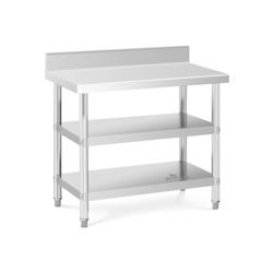Royal Catering RCAT-100/60-SPS3SH Table de travail inox Table de travail en inox Adossée Avec Dosseret 100 x 60 x 16.5 cm 199 kg 2 tablettes - 406285_0