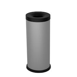 Stil Casa corbeille auto-extinguible, acier peint, Ø 25xh. 60 cm, bord inférieur en plastique de protection du sol, 25 litres, gris. - 545 G_0