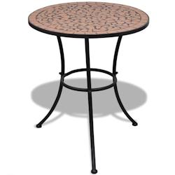 VidaXL Ensemble de bistro 3 pcs Carreaux céramiques Terre cuite - marron acier 271770_0