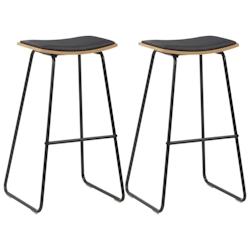 VidaXL Tabourets De Bar Lot De 2 Noir Similicuir - 280078_0