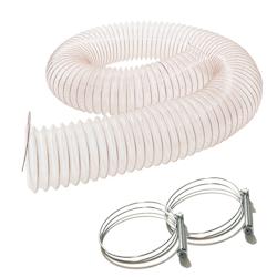 2,5M Tuyau Flexible Aspiration Poussières Copeaux Bois PU Acier Cuivré D. 100mm + 2 Colliers Serrage - Diamwood - gris 3664100157582_0