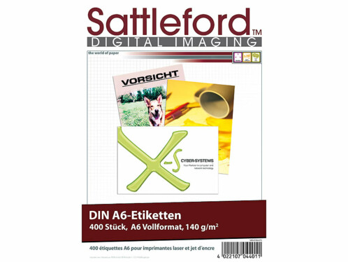Adhésifs d'impression tous supports - 400 feuilles A6 autocollantes Sattleford - 10.5 x 14.9 cm - Réf : VM6596-90_0