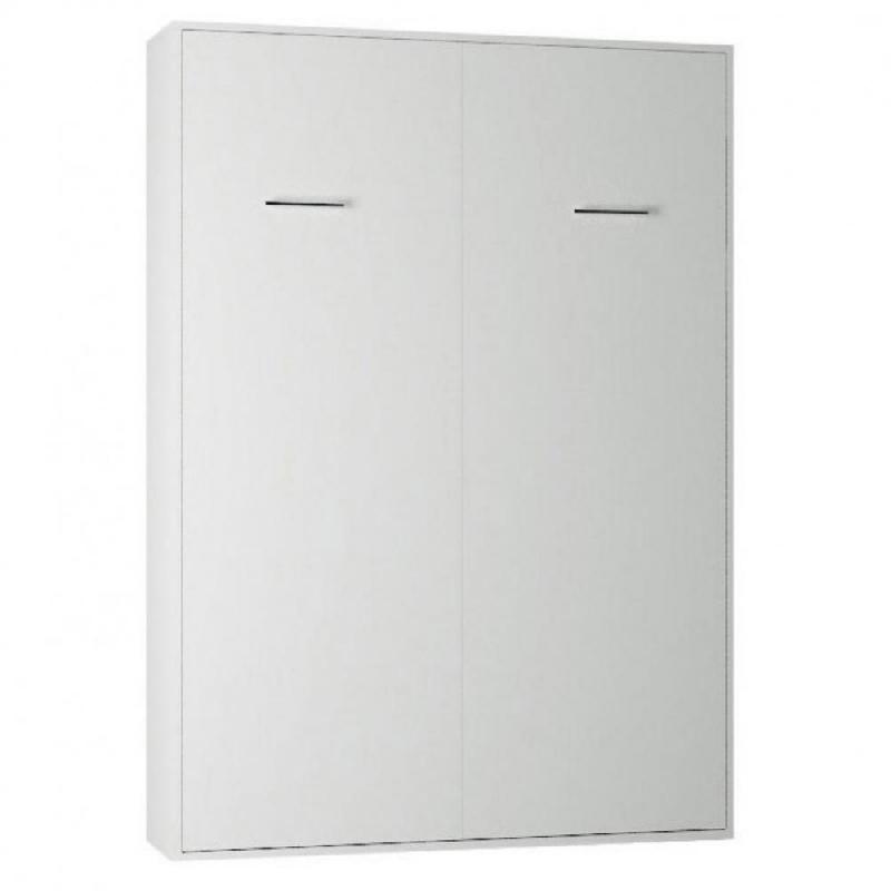 ARMOIRE LIT ESCAMOTABLE SMART-V2 BLANC MAT COUCHAGE 140*200 CM._0