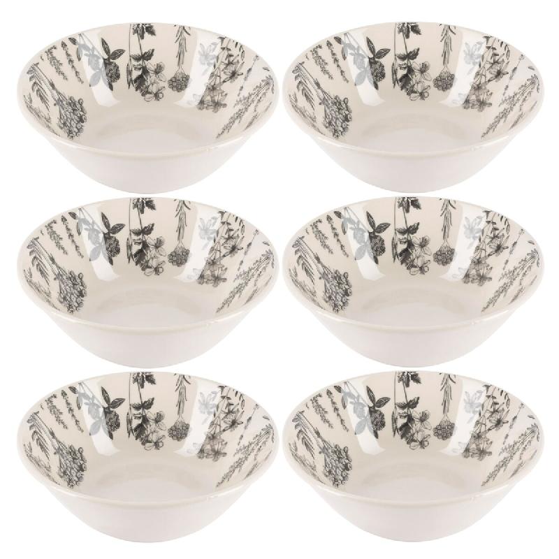 BERGNER - Lot de 6 bols de 500 ml en grès - Flower - multicolore Grès PK10163_0