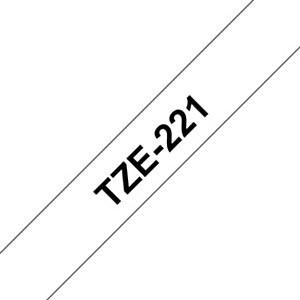 BROTHER RUBAN ADHÉSIF D'ÉTIQUETAGE TZE-221, NOIR SUR FOND BLANC, 9 MM X 8 M