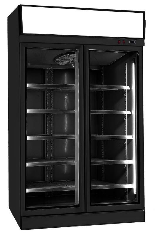 Congélateur libre service 2 portes en verre noir ins-1000f bl - 7455.2425_0