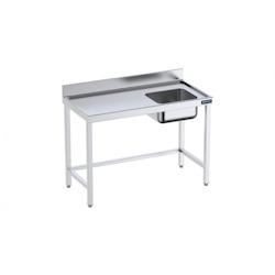 Distform Table de chef Inox avec bac à Droite, bord anti ruissellement et renforts Gamme 700 Acier inoxydable2000x700 1000x70 - 641094864545_0