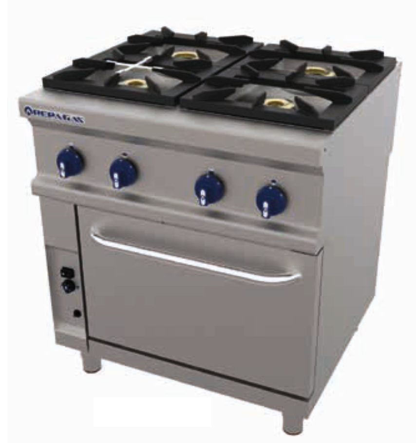 Fourneau 4 feux sur four gaz gn 2/1_0