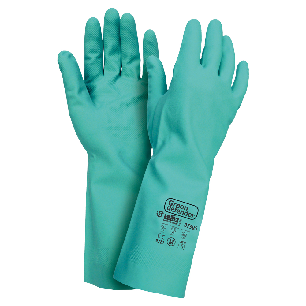 Gants nitrile avec molletonnage intérieur en Coton GREEN DEFENDER - PMRC01-S - Industrial Starter_0