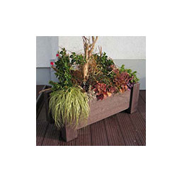 Jardinière rectangle 127 litres - ARTIK - plastique recyclé et acier galvanisé - 130x60x69cm_0