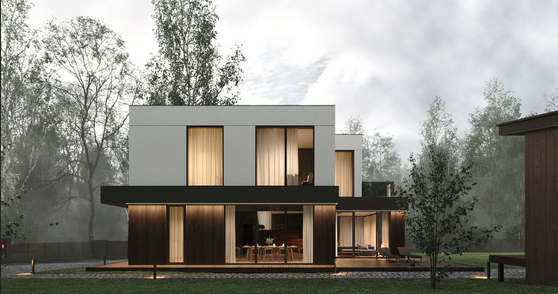Maison moderne parametrique béton acier à deux étages 227 m2 - ISK227_0