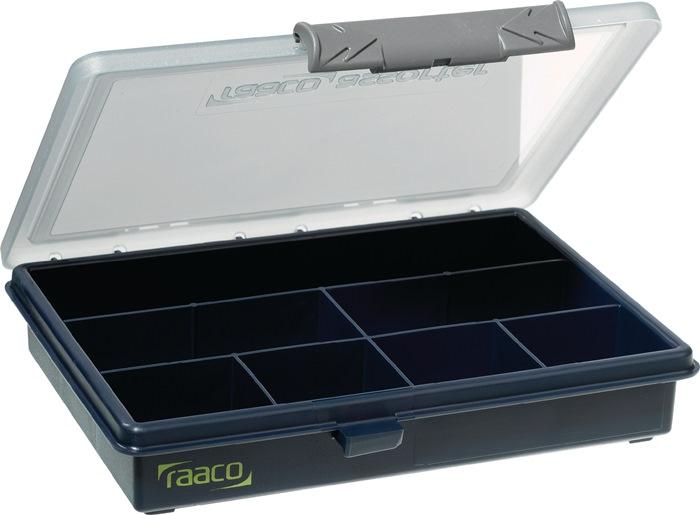 Mallette de rangement transparente bleu foncé - 7 compartiments - l.175xP143xH32 mm - RAACO_0