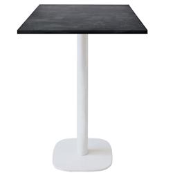 Restootab - Mange-debout 60x60cm - modèle Round pied blanc ardoise métallisée - noir Bois manufacturé 3760371514038_0