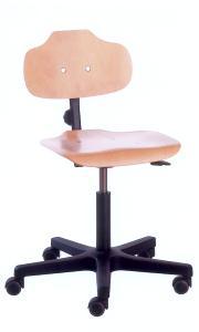 Siège ergonomique Werksitz Econoline 2120 - dossier et assise en bois vernis naturel_0