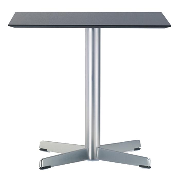 Table Cross BM 3384 - Piétement en aluminium poli, laqué blanc ou noir - Usage intérieur/extérieur_0