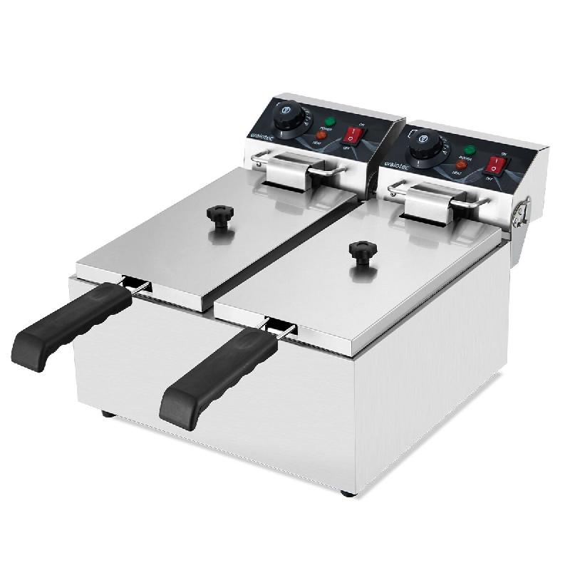 Vaiotec Friteuse électrique EASYLINE 2 cuves 6+6 litres - inox 11032_0