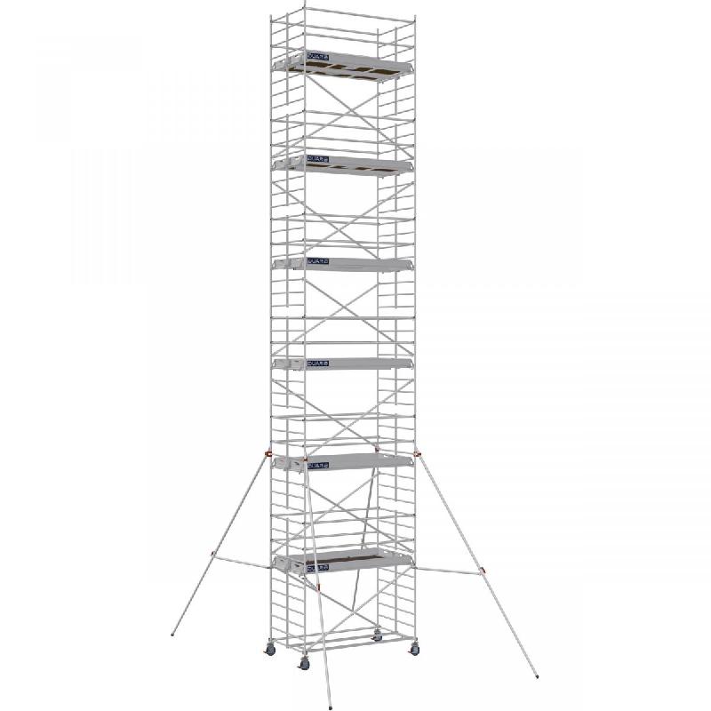 Échafaudage roulant aluminium DOCKER 150 version lisses - Hauteur de travail : 13,90 m - DUARIB - 7225120_0