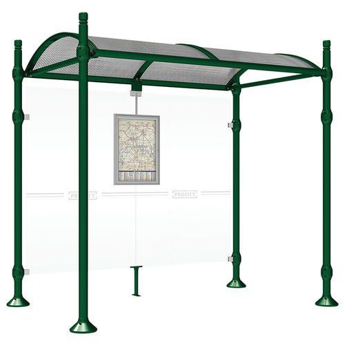 ABRI BUS PROVINCE 2.50 M SANS BARDAGES LAT. CITY VERT 6005 - PROCITY