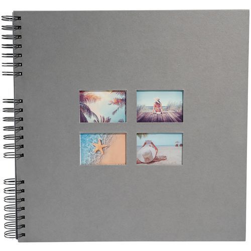 ALBUM SPIRALÉ DE 60 PAGES NOIR 32X32CM MILANO GRIS - EXACOMPTA