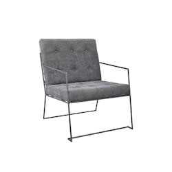 AnticLine créations Fauteuil tissus anthracite L 61 x H 80 x P 79cm - gris fonte CS1003_0