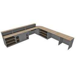 Banque d'accueil modulable - Modules de rangement et bureau pour un espace convivial et pratique_0
