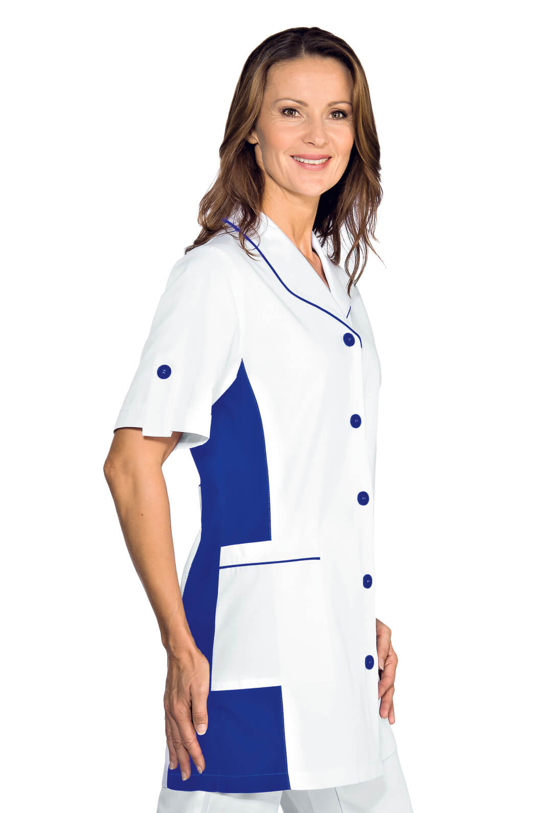BLOUSE BLANCHE MÉDICALE PASADENA FINTION BLEU CYAN