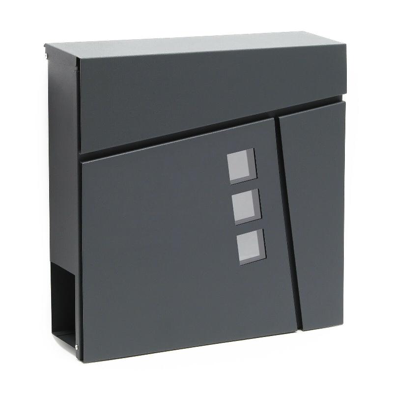 Boîte aux lettres design - compartiment journal et magazine - acier galvanisé anthracite - 16_0000100_0