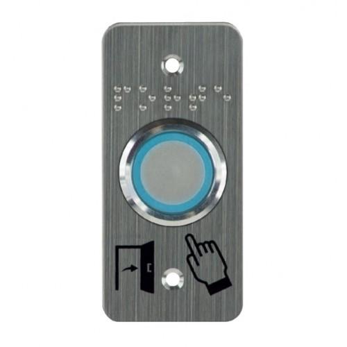 BOUTON POUSSOIR LUMINEUX PMR SUR PLAQUE CARRÉE INOX - 84 X 39 MM IZYX