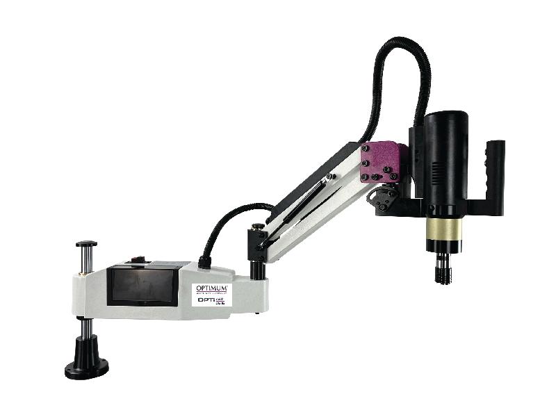 Bras de taraudage électrique M3 à M16 écran tactile PLC servo 0,6 kW 230 V portée effective 1045 mm avec 8 douilles ø19 mm Optidrill DG16_0