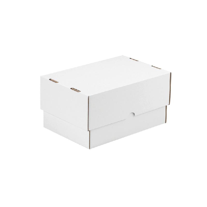 CAISSES CARTON TÉLESCOPIQUE BLANCHE SIMPLE CANNELURE 30,5 X 21,5 X 10,5/18 CM, LOT DE 25