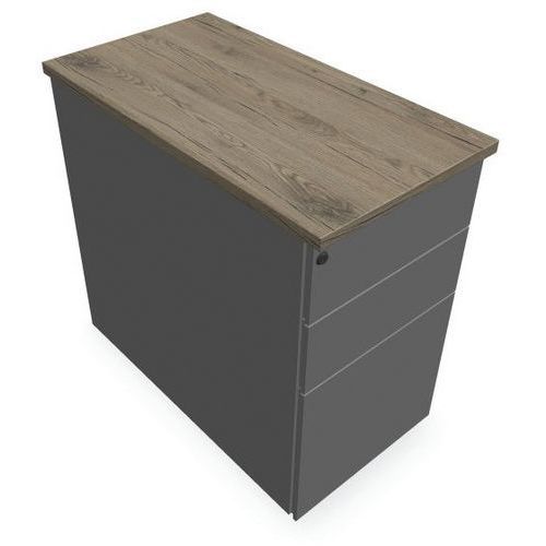 CAISSON 3 TIROIRS P.80CM L.432CM H.73CM ALU/BRUNSWICK - EOL