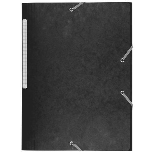 LOT DE 2 - CHEMISE À ÉLASTIQUE 3 RABATS CARTE BRUNEAU 24 X 32 CM DOS 2 CM NOIRE