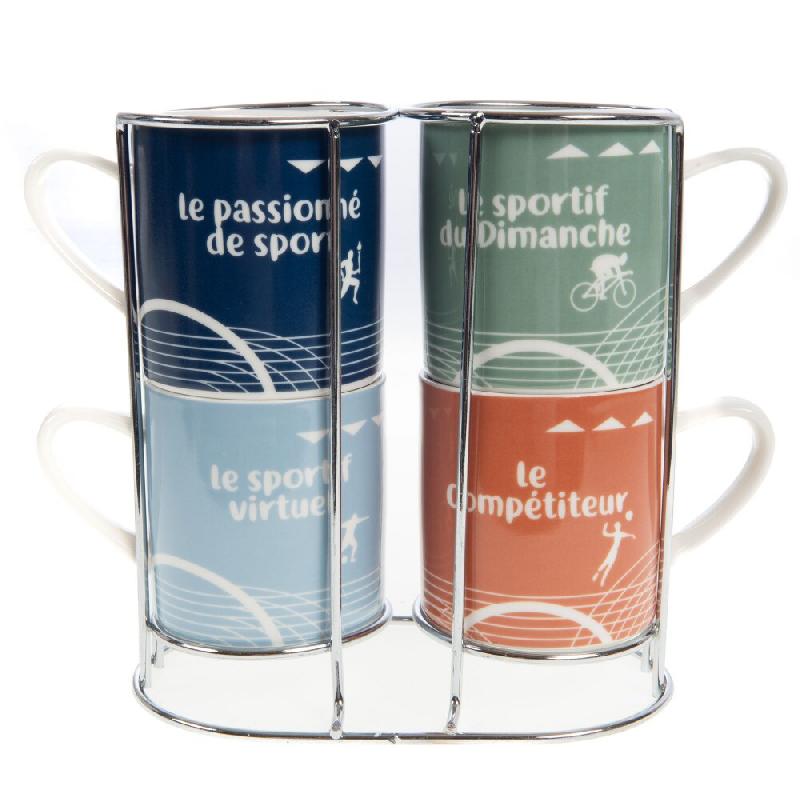 Coffret de 4 tasses Joe -  Multicolore Rond Grès Amadeus 10.30x7.10 cm - multicolore Grès 3520071924267_0