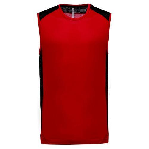 DÉBARDEUR BICOLORE UNITY PES ROUGE/NOIR TECH