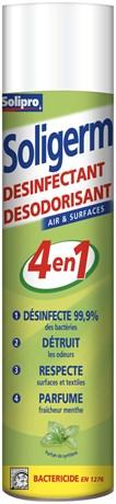 DÉSINFECTANT ET DÉSODORISANT AIR ET SURFACES 4 EN 1 SOLIGERM 750 ML