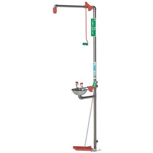 DOUCHE ET LAVEUR D'YEUX COMBINÉ INOX - HUGHES