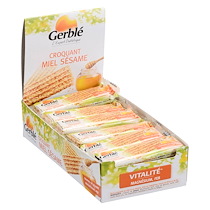 GERBLÉ CROQUANT AU MIEL ET AU SÉSAME - BARRE DE 27 G - LOT DE 18