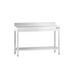 GGM Gastro Tables Inox de Travail Premium avec Dosseret et Etagère - Profondeur 600 mm - ATK126A - 4063326066231_0