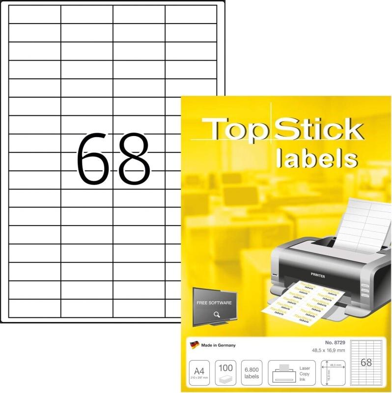 HERMA 6800 étiquettes blanches Top Stick, format 48,5 x 16,9 mm (100 feuilles A4 / cdt) - 4023145087299_0