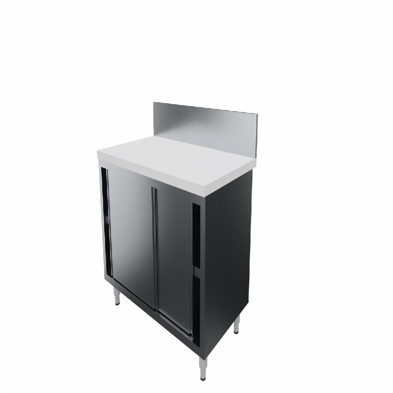 ITALCONCEPT Meuble Bas Inox 180x700mm 304 Adosse, P. Coulissantes - 3616350073471_0